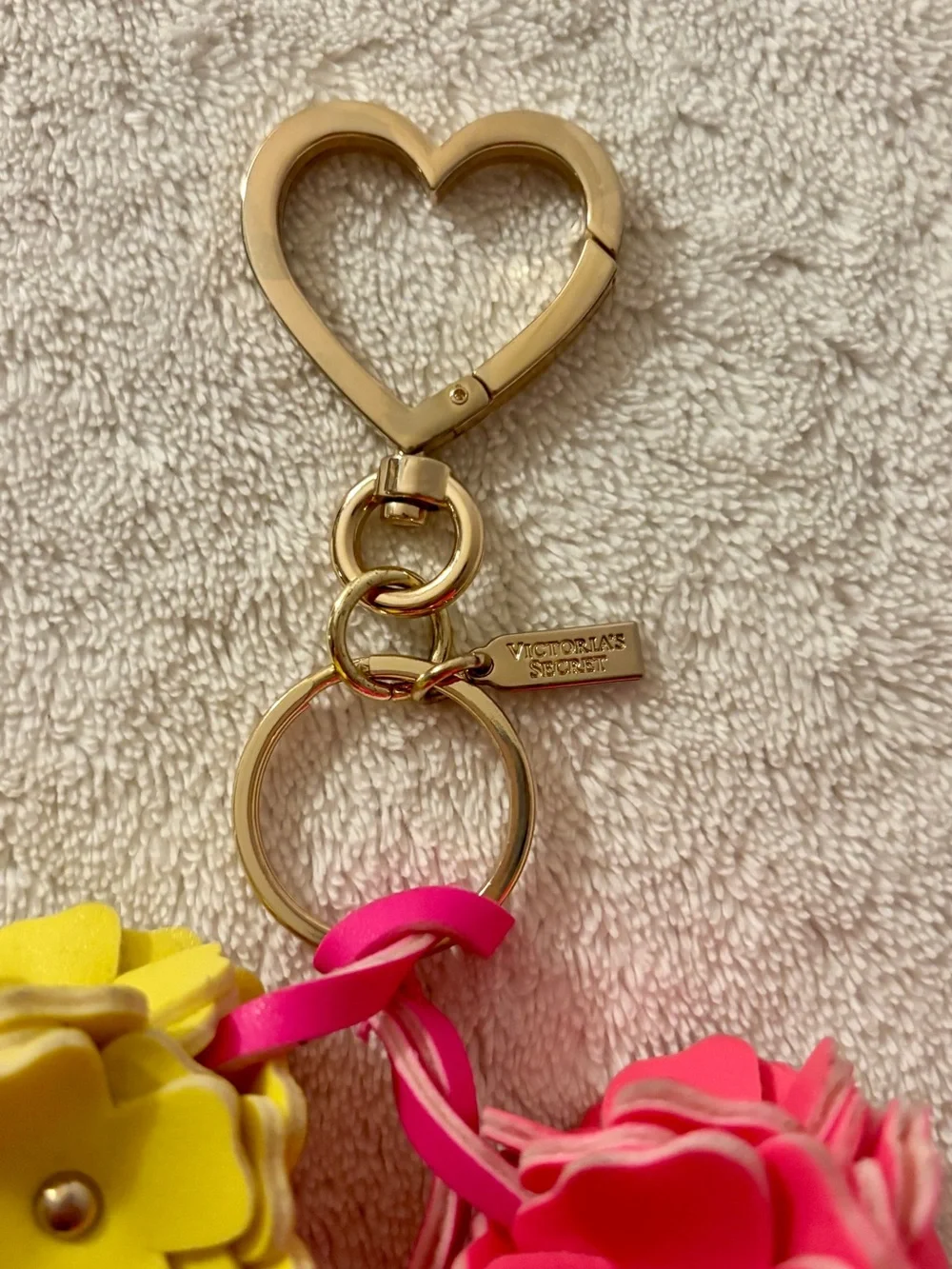 Victoria’s Secret Leather Flower Keychain Bag Charm